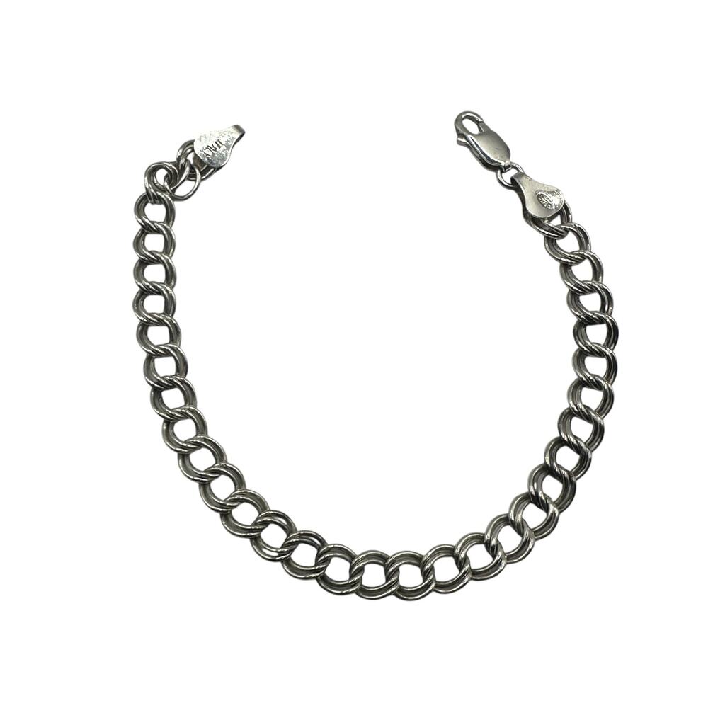 Italy Sterling Silver 925 Chain Link Bracelet Jewelry Casual Boho Minimalist